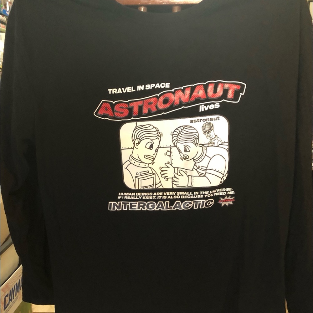 Intergalactic Black Graphic Long Sleeve Shirt